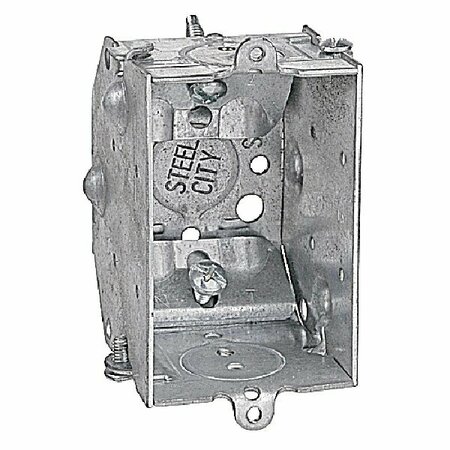 STEEL CITY Switch Box, 1 -Outlet, 1/2 in Knockout, Steel, Silver LCLE-25